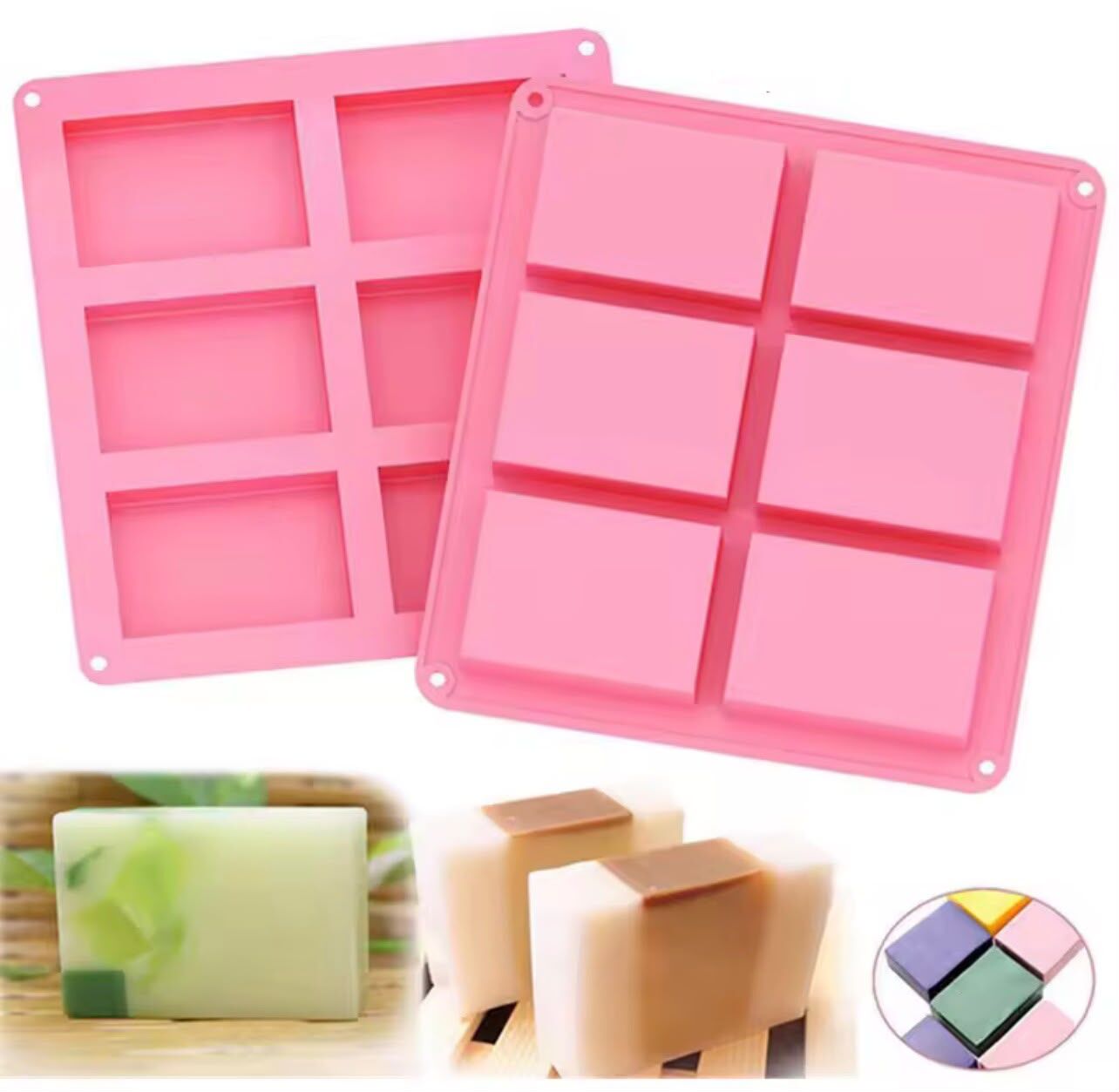 🧼✨ Molde de Silicona para Jabón Rectangular x 6 – Cód. 561 ✨🧼