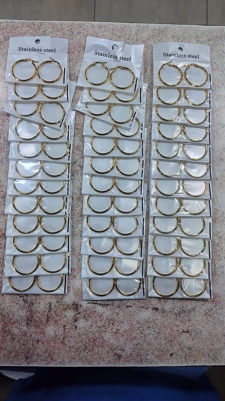 ✨💛 Aros Argolla de Acero Dorado x Docena 💛✨