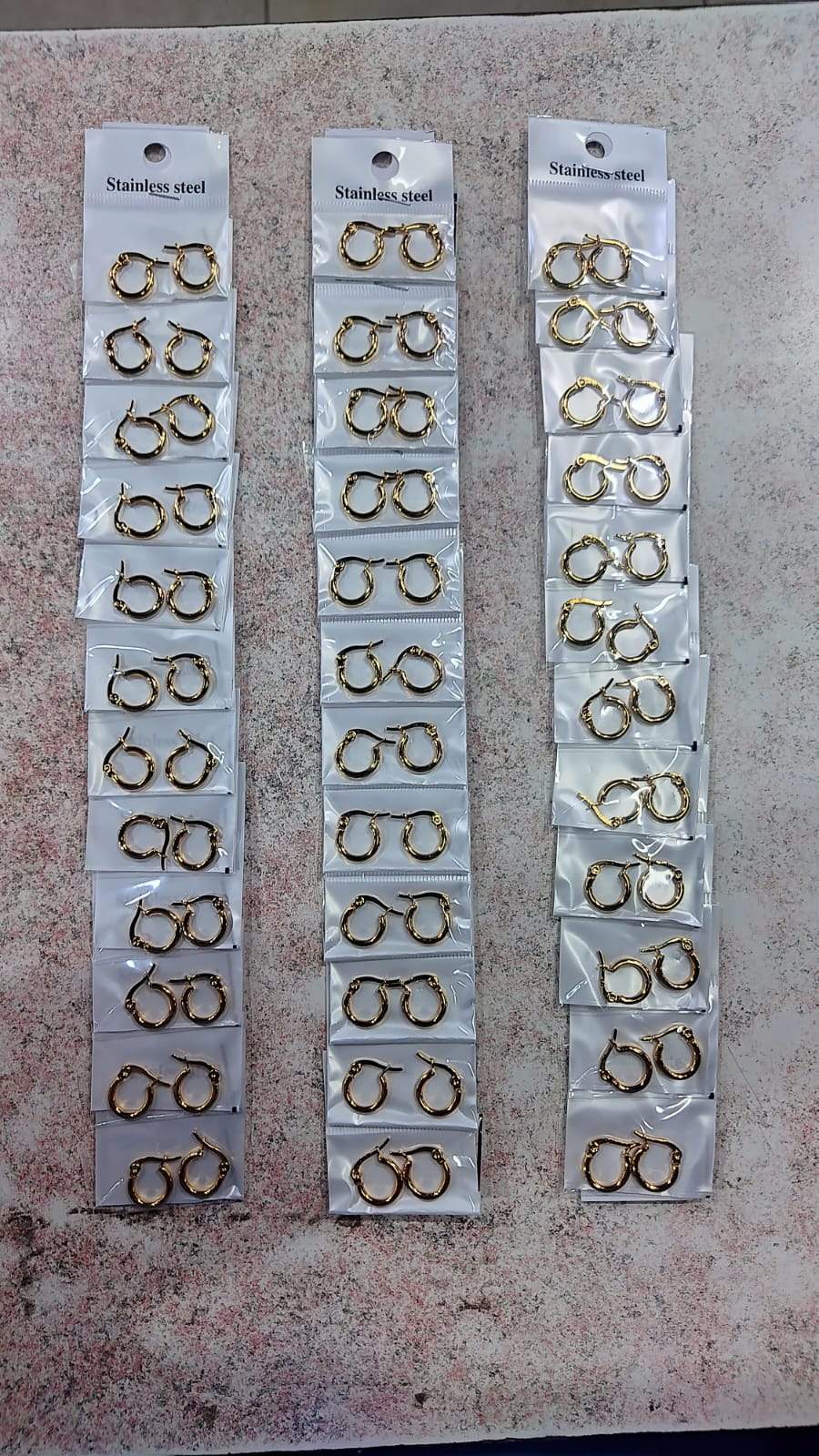 ✨💛 Aros Argolla de Acero Dorado x Docena 💛✨